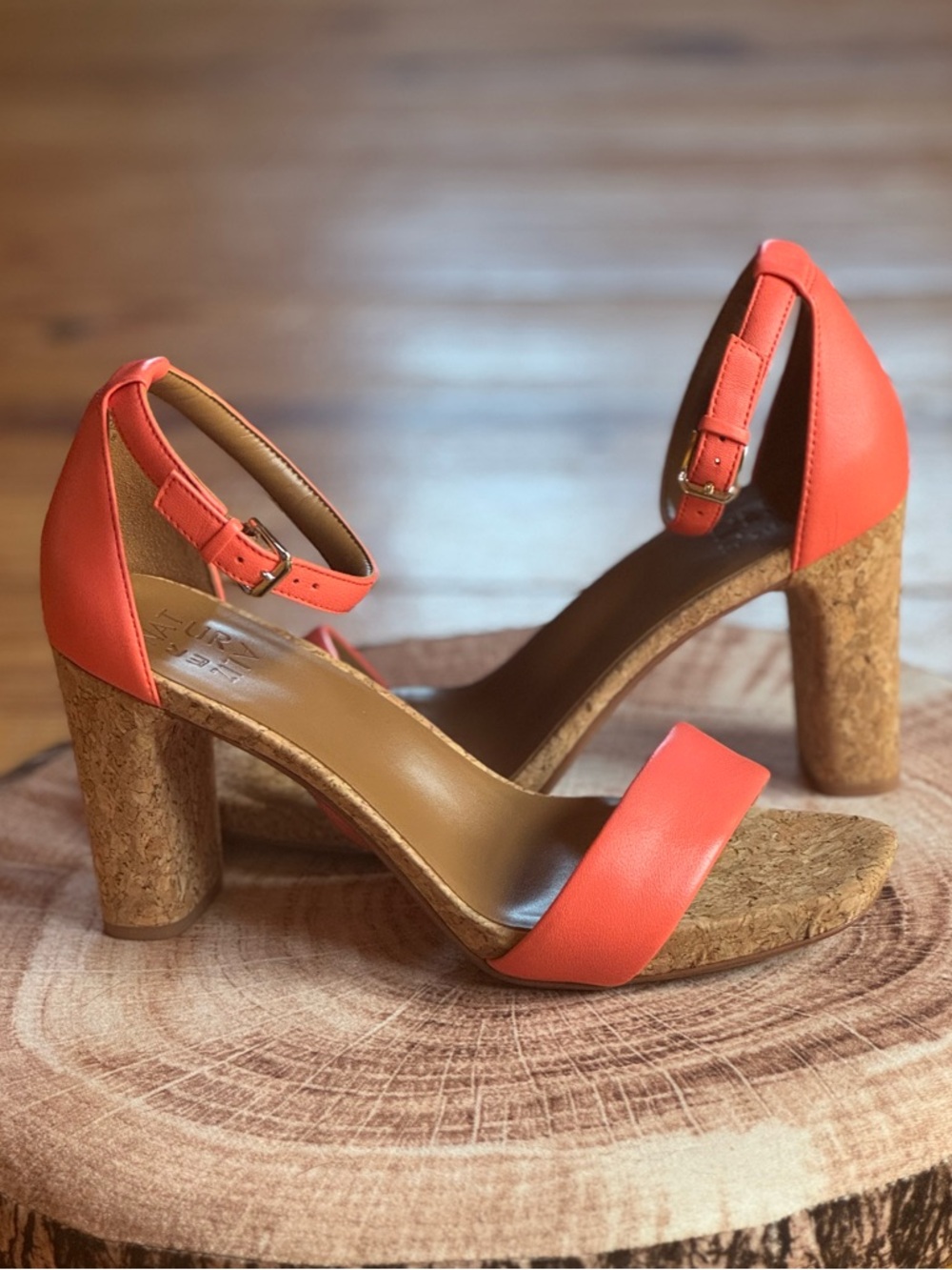 NWOT Naturalizer Coral Ankle-Strap Cork Block Heels